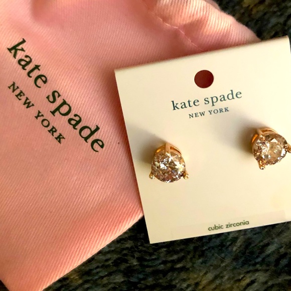 kate spade Jewelry - SALE BNWT Kate Spade Cubic zirconia pieced stud earrings with dust bag